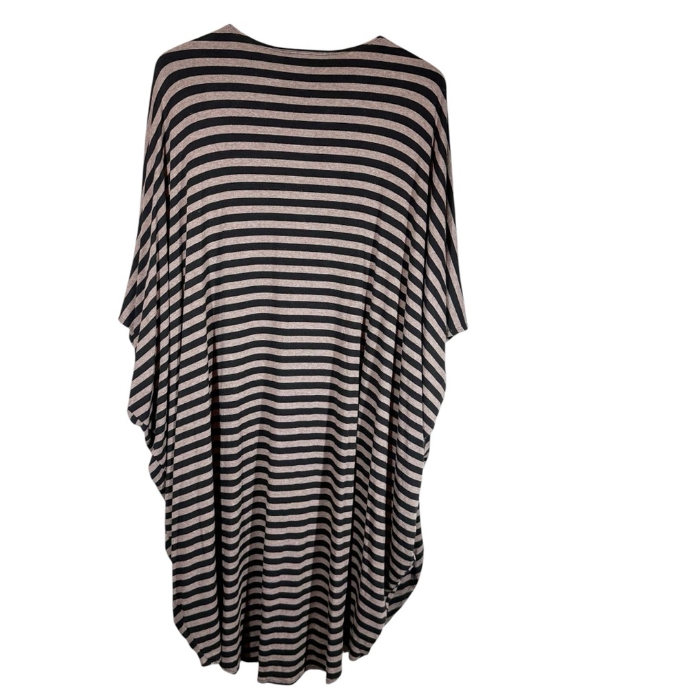 BRYN WALKER Women's Large Annette Cardigan Black & Tan Striped Drape Cardigan - Picture 8 of 9